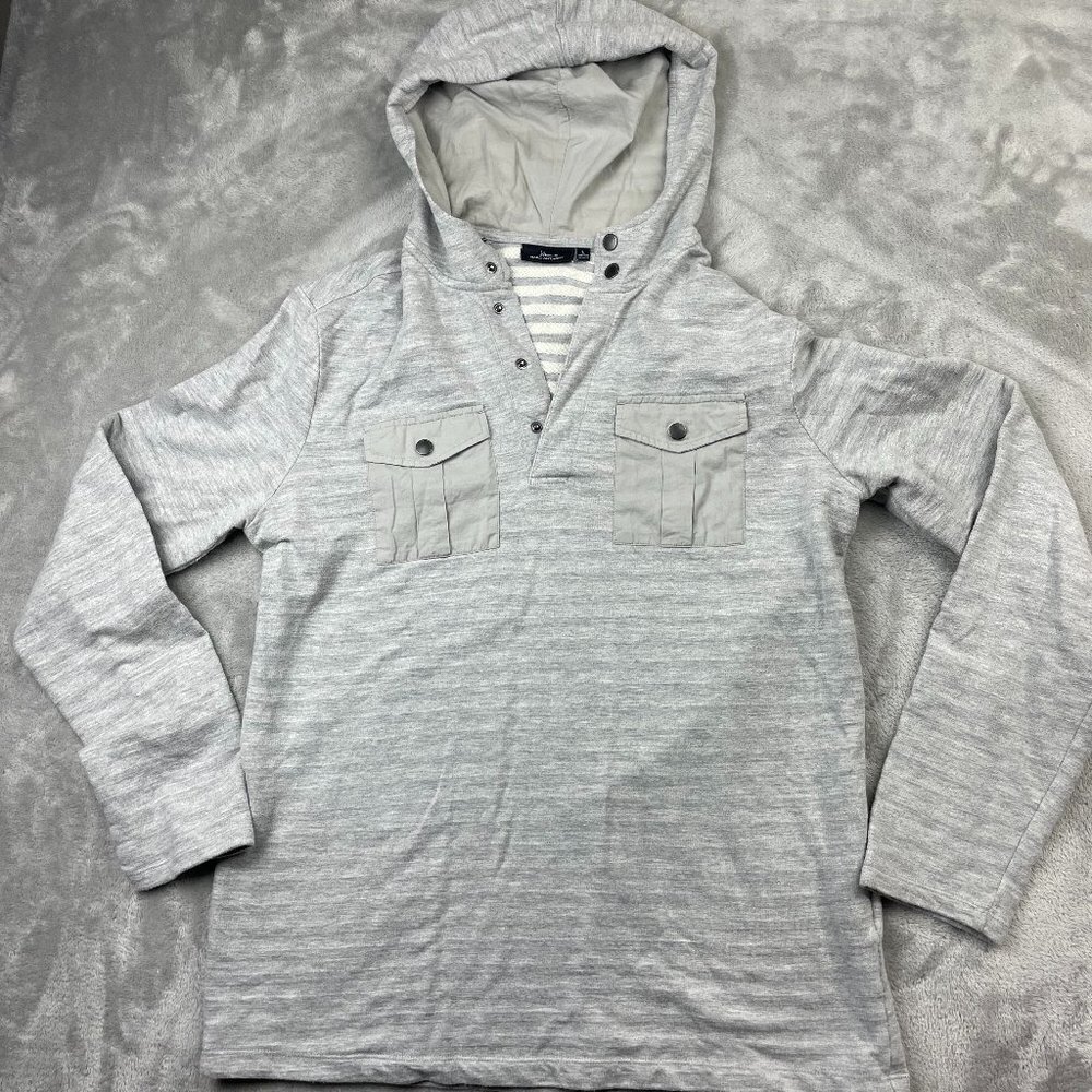 Marc Anthony Long Sleeve Quarter Button Pullover Sweatshirt Hoodie Men's Large